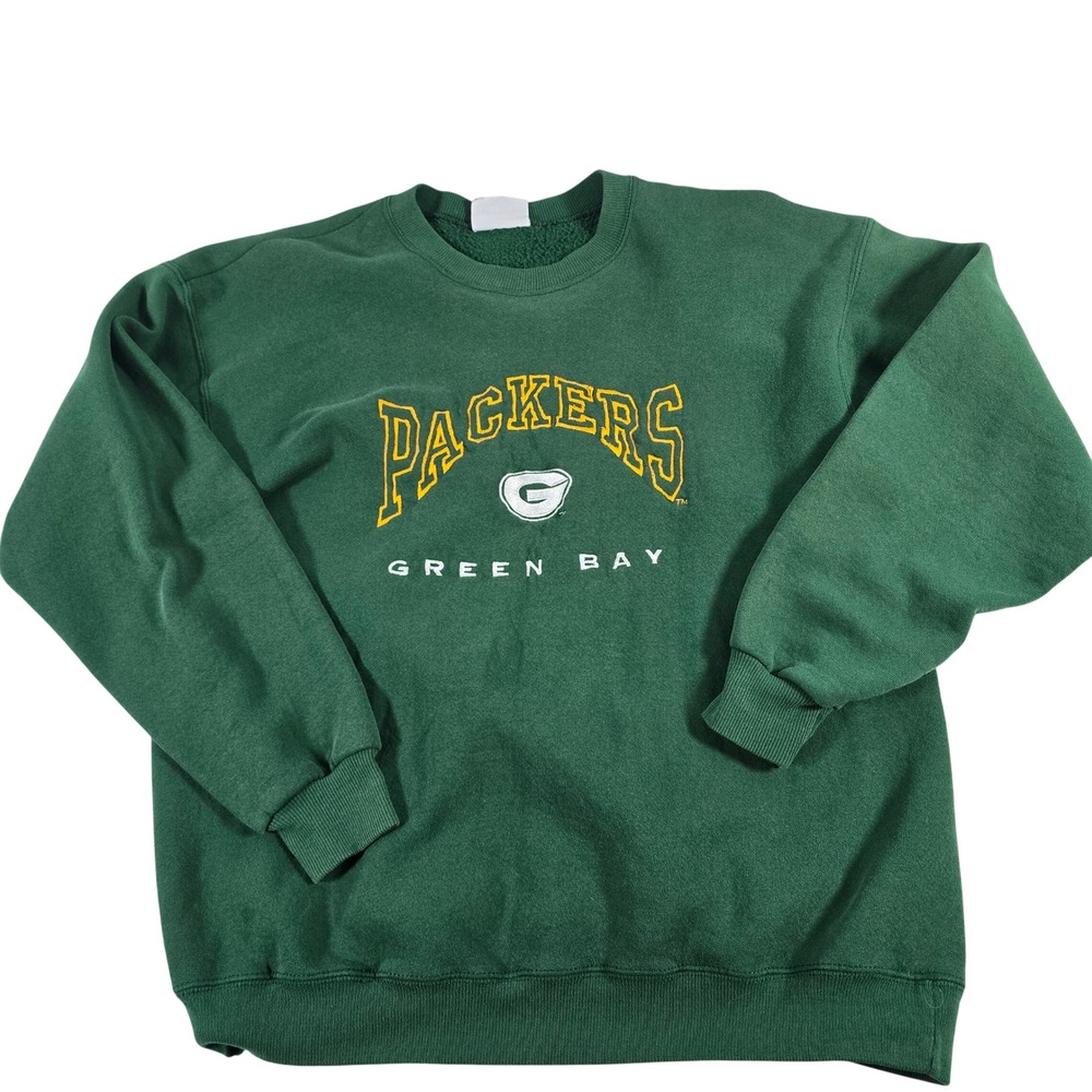 VTG Lee Heavyweight Green Bay Packers Sweatshirt XL Green Vintage Made USA NFL‎